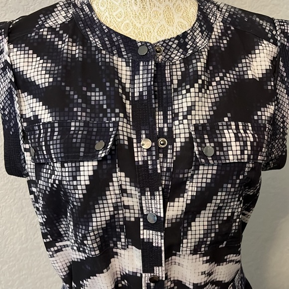 Calvin Klein Belted Shirt Dress S/M sleeveless, 2 front and 2 side pocket - Picture 6 of 8